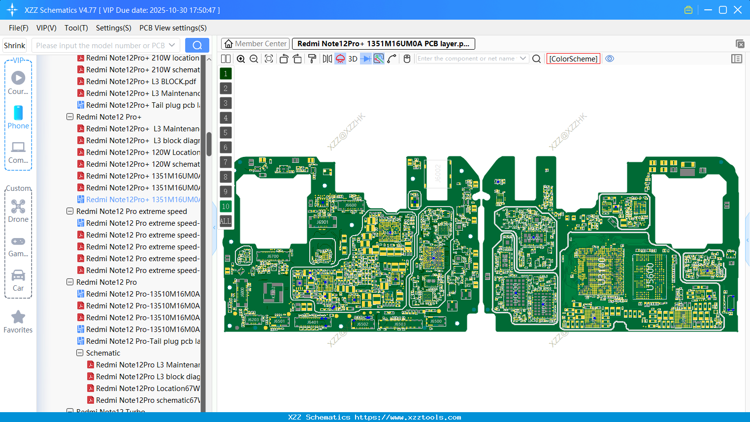 Xiaomi Redmi Note12Pro+ 1351M16UM0A PCB Layer